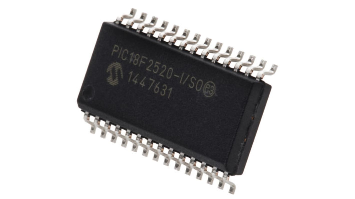 Microchip PIC18F2520-I/SO, 8bit PIC Microcontroller, PIC18F, 40MHz, 32 kB, 256 B Flash, 28-Pin SOIC