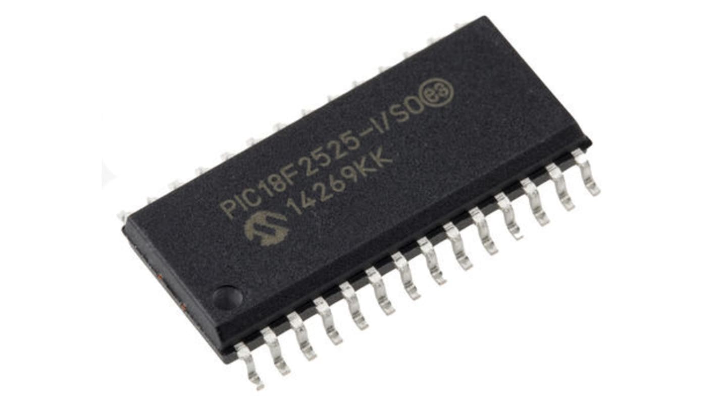 Microchip PIC18F单片机, PIC内核, 28针, SOIC, 最大40MHz, 1.024 kB、48 kB 闪存, 3.986 kB RAM