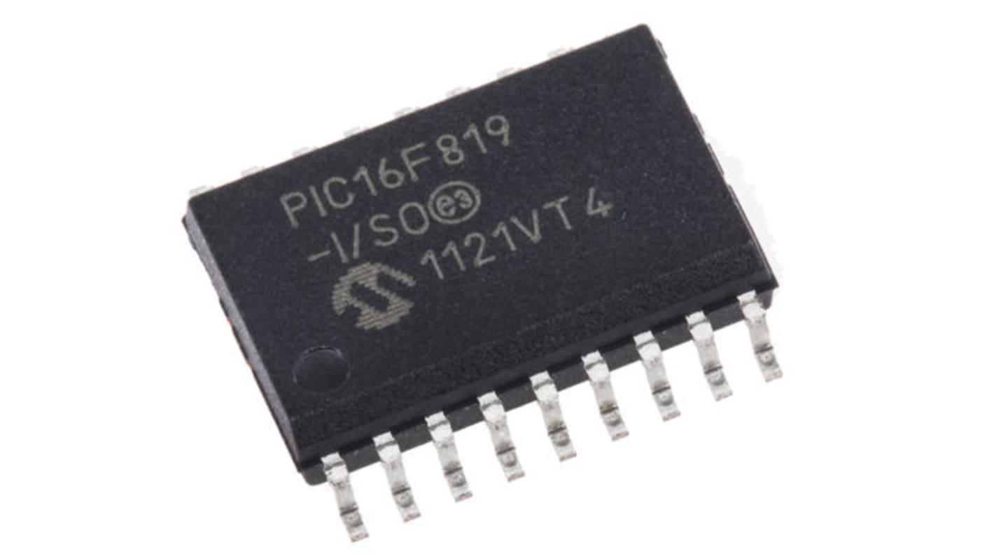 Microchip PIC16F819-I/SO, 8bit PIC Microcontroller, PIC16F, 20MHz, 3.584 kB, 256 B Flash, 18-Pin SOIC