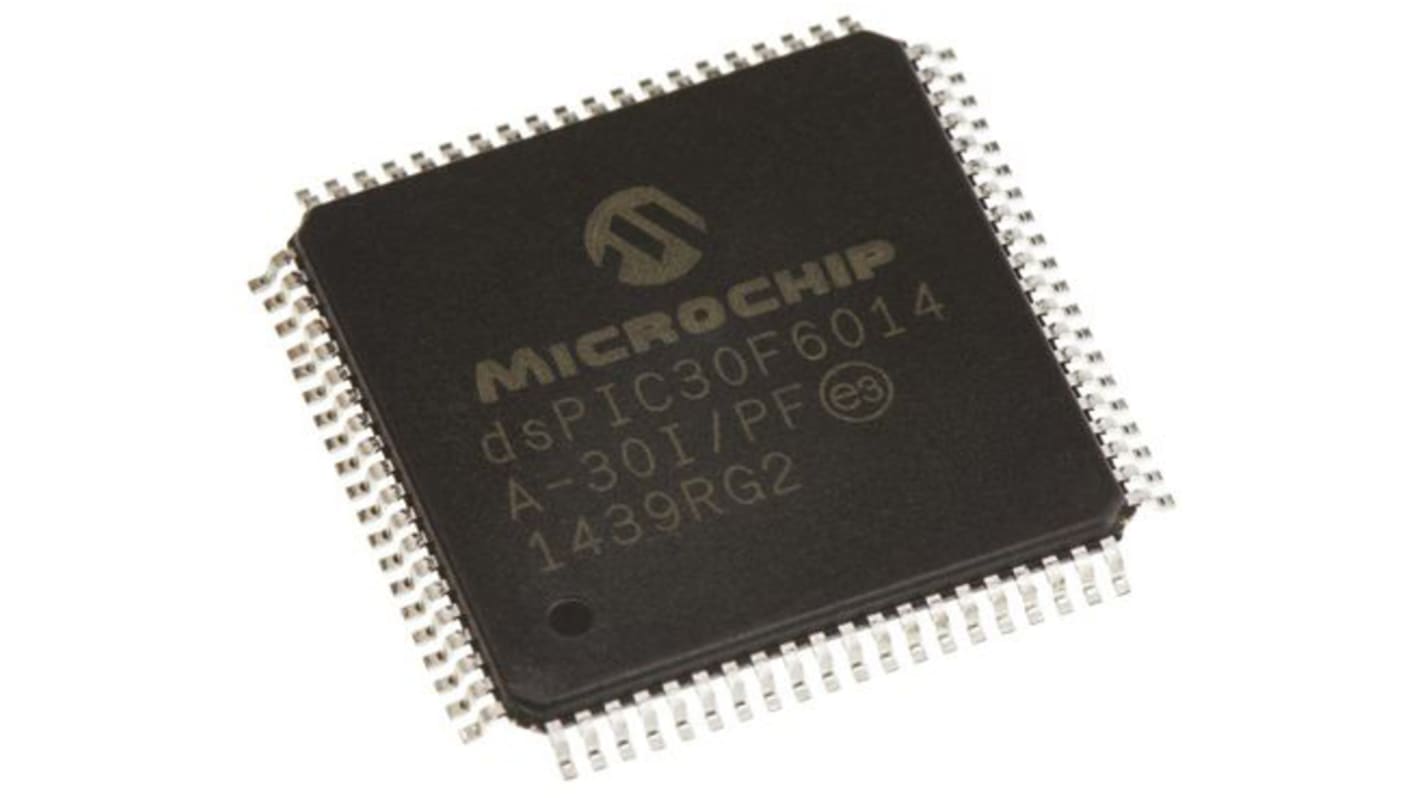 Microchip DSP芯片, 80引脚, TQFP封装, 2通道UART, 8.192 kB RAM, 30MIPS