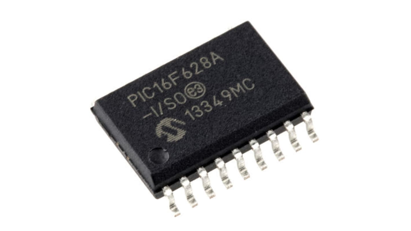 Mikrokontroler Microchip PIC16F SOIC 18-pinowy Montaż powierzchniowy PIC 128 B, 2048 x 14 słów 8bit CAN: 20MHz RAM:224