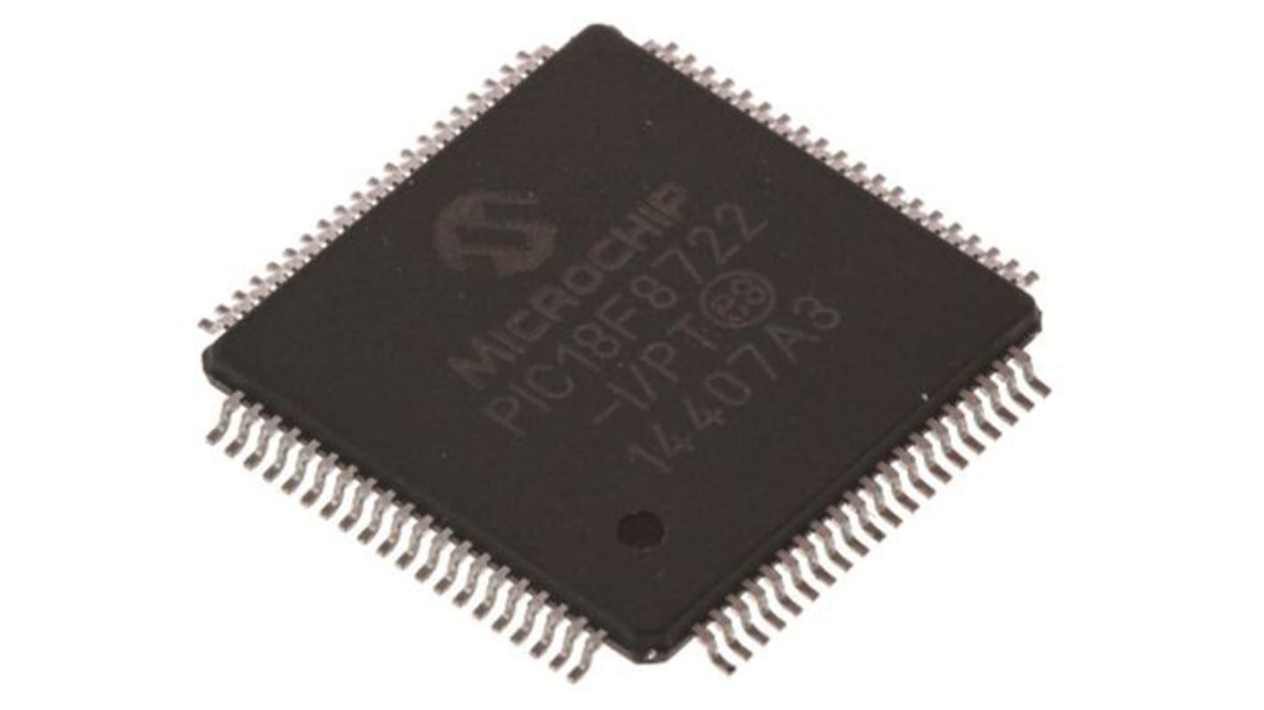 Microcontrolador Microchip PIC18F46K22-I/PT, núcleo PIC de 8bit, RAM 1,024 kB, 3,896 kB, 64MHZ, TQFP de 44 pines