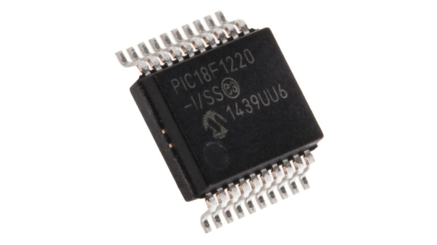 Microchip マイコン, PIC, 40MHz, 4 kB、256 B, フラッシュ, 20-Pin SSOP