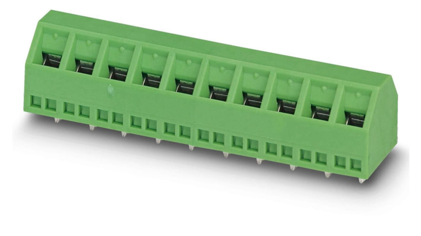 Phoenix Contact SMKDSN 1.5/12-5.08 Series PCB Terminal Block, 12-Contact, 5.08mm Pitch, Through Hole Mount, Screw