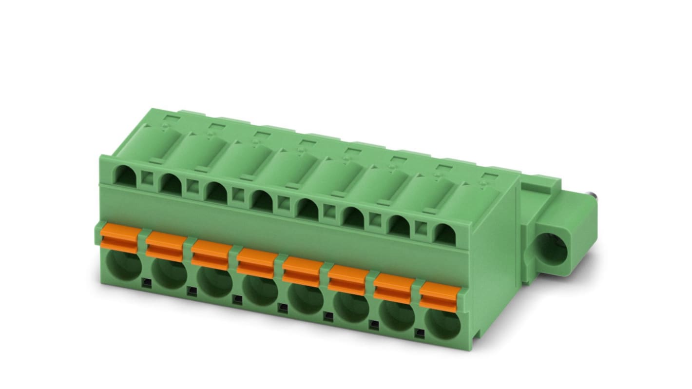 Phoenix Contact, 5.08mm Pitch, FKIC 2.5/ 8-STF-5.08, 8 Way, , Pluggable Terminal Block, Inverted Plug, Cable Mount,