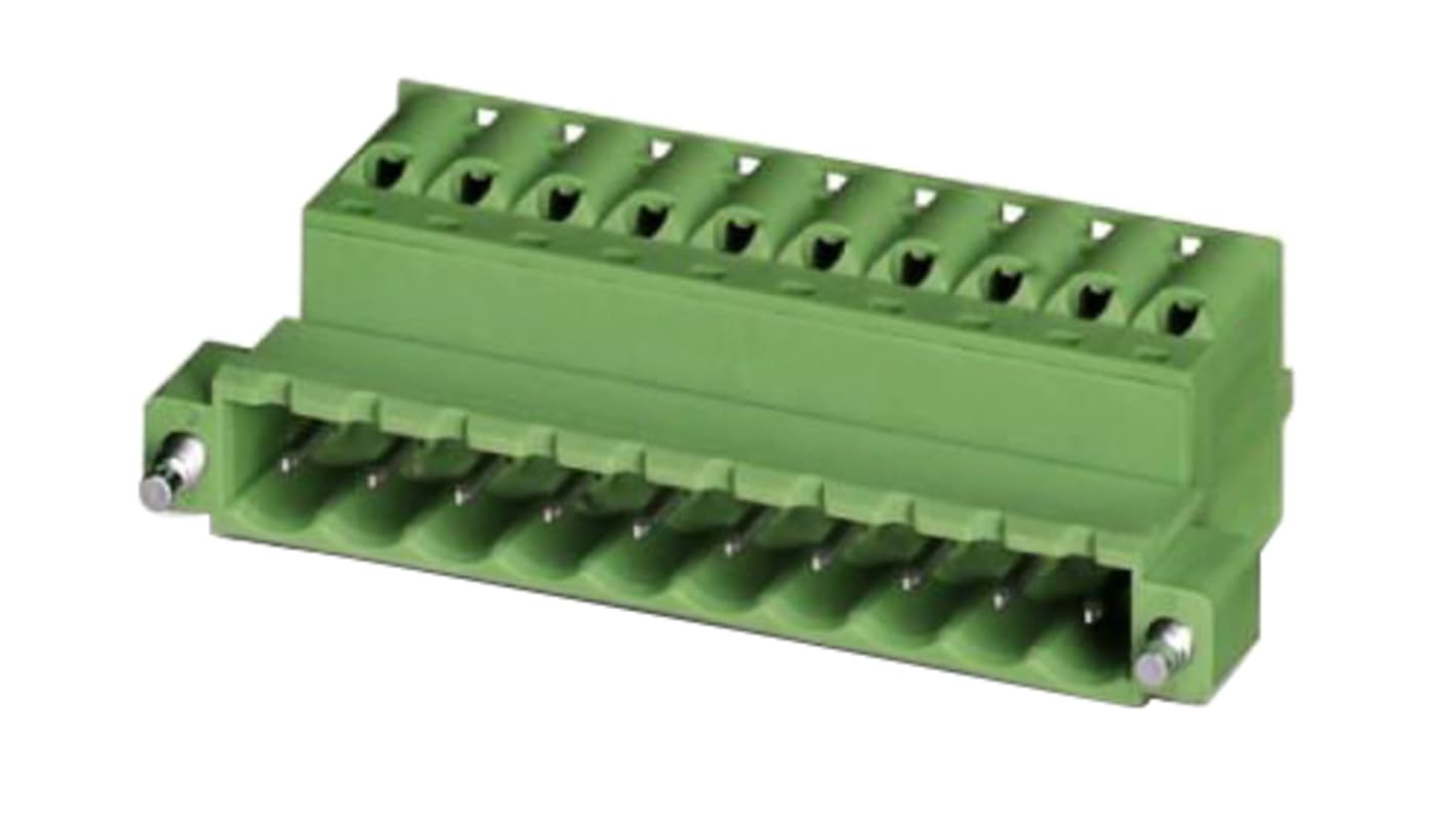 Phoenix Contact, 5.08mm Pitch, FKIC 2.5/16-STF-5.08, 16 Way, , Pluggable Terminal Block, Inverted Plug, Cable Mount,