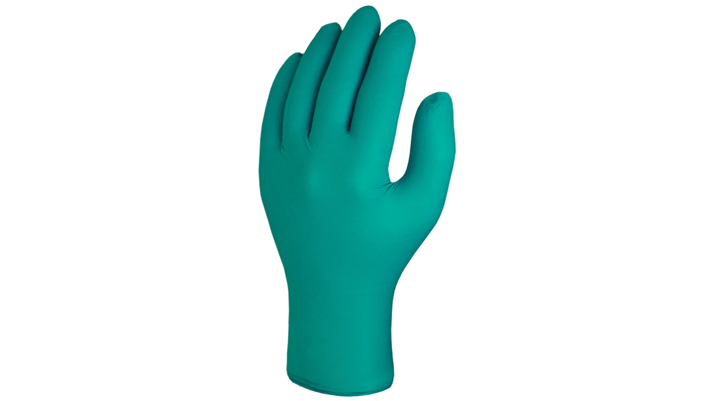 Guantes desechables Skytec sin polvo de Nitrilo Verde, talla L, caja de 100 unidades