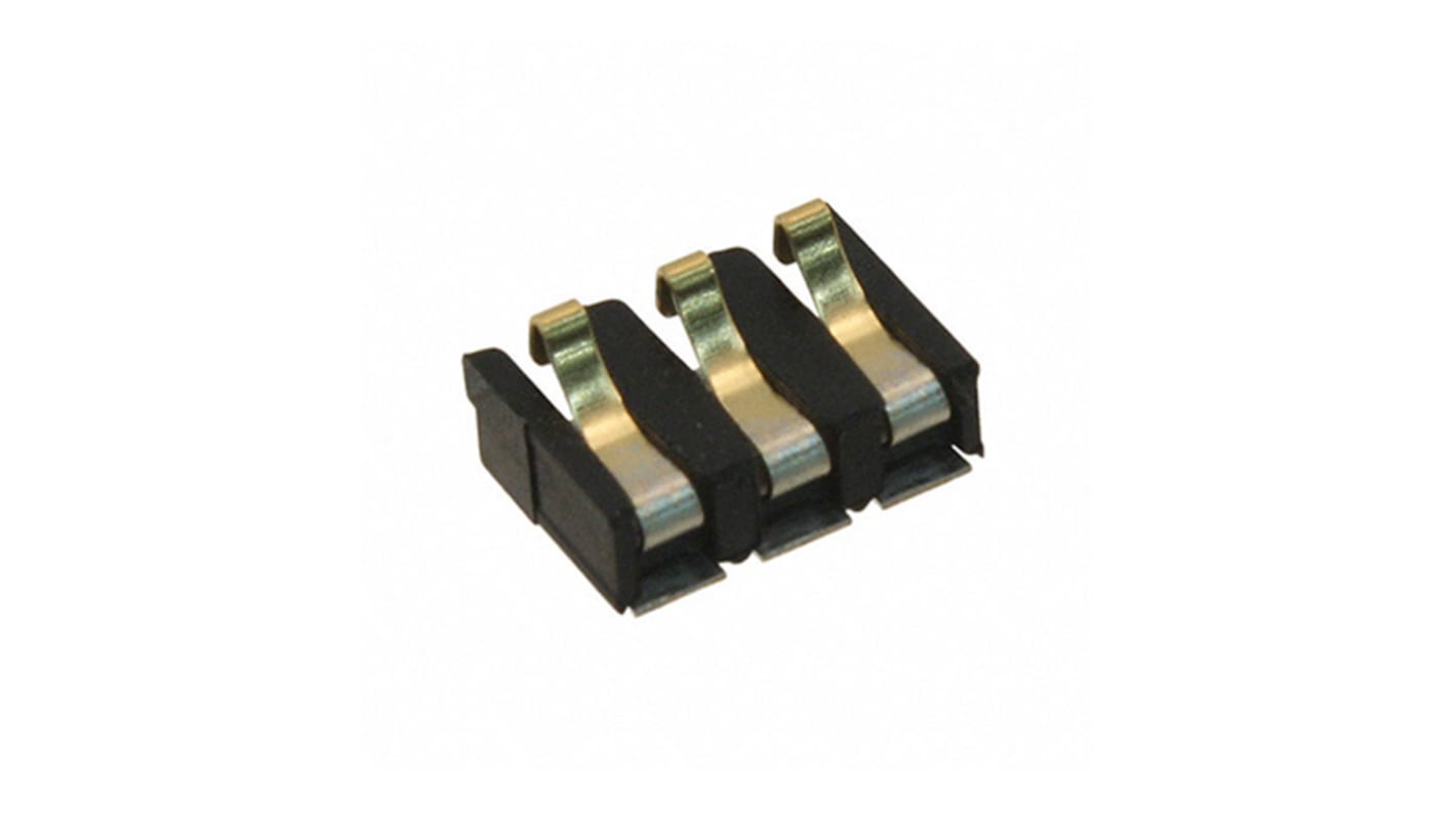 AVX, 9155 Male 3 Way Battery Contacts, Right Angle, Surface Mount, 3A