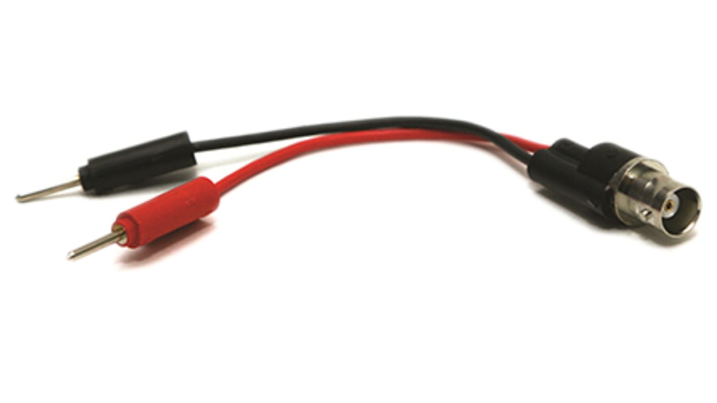 Mueller Electric BNC Test Lead, 5A, 300V ac, Black/Red, 100mm Lead Length