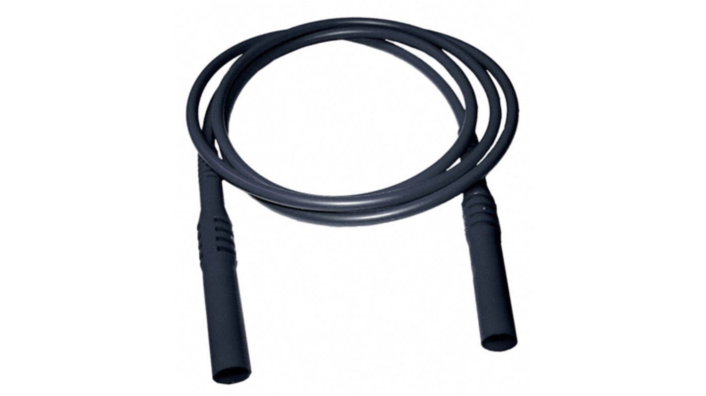 Mueller Electric Test lead, 20A, 1kV, Black, 1m Lead Length