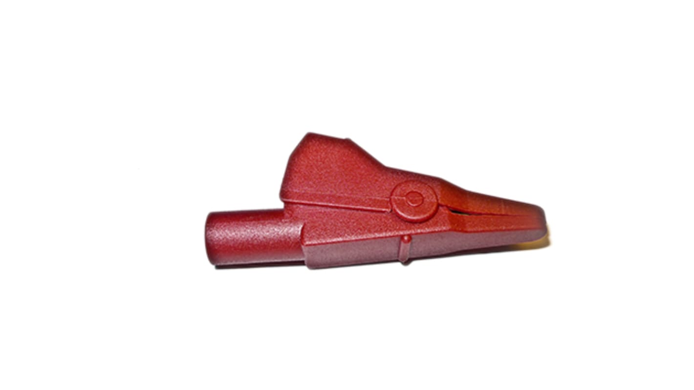 Pince crocodile Mueller Electric, 10A, Rouge