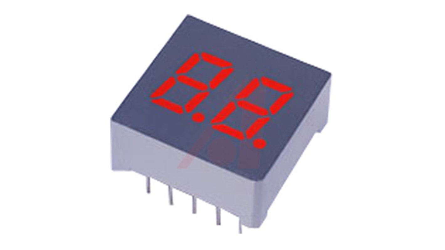 LDD-HTE304NI Lumex 2 Digit 7-Segment LED Display, CA Red 2000 mcd RH DP 7.6mm