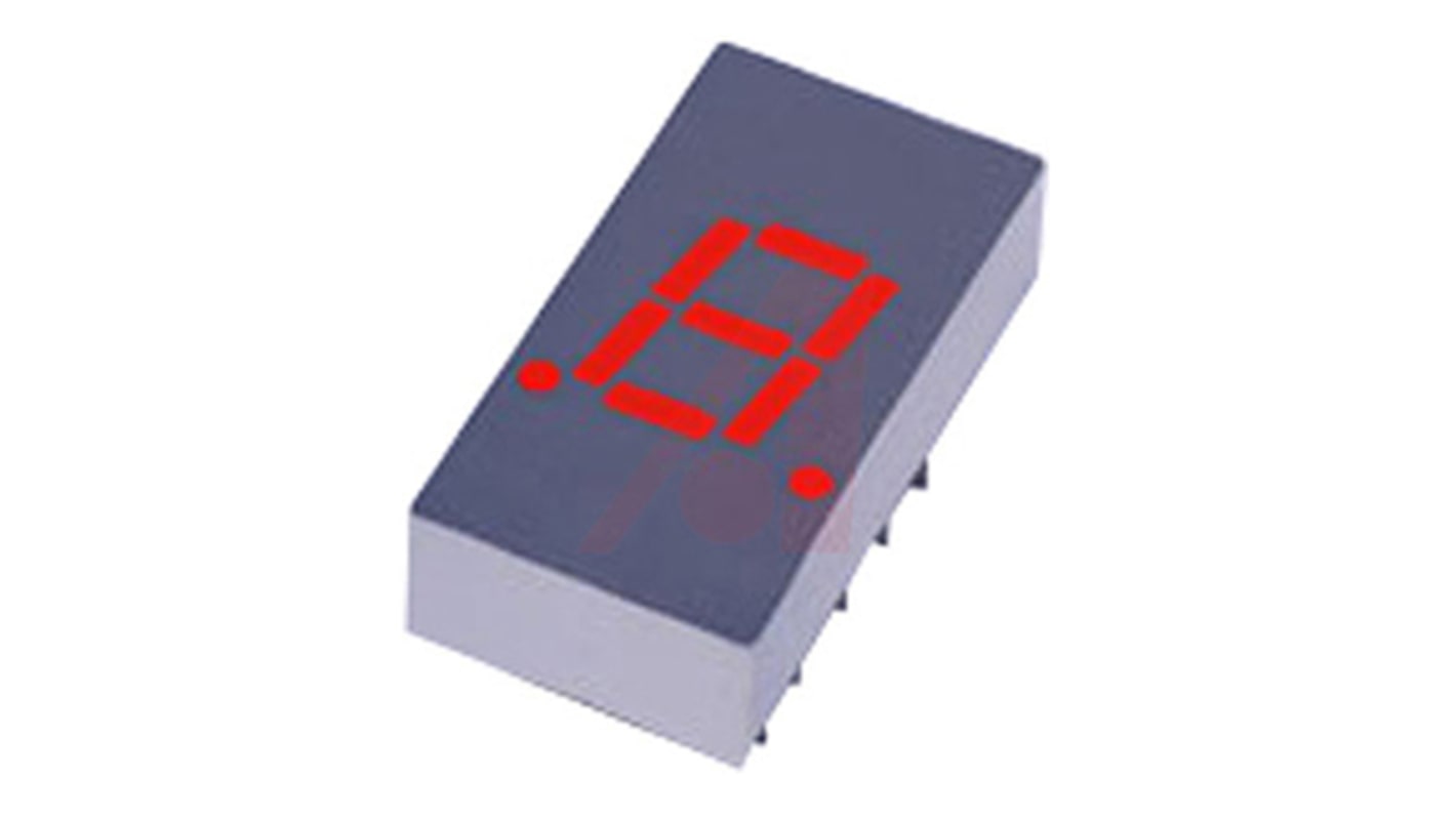 LDS-HTA302RI Lumex 7-Segment LED Display, CA Green 2500 mcd Left Side, Right Side 7.8mm