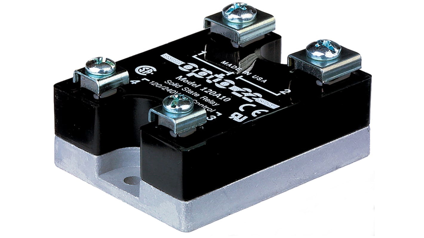 Opto 22 Solid State Relay, 10 A Load, Screw Fitting, 480 V ac Load, 32 V dc Control