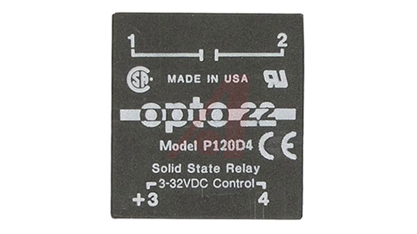 Opto 22 Solid State Relay, 4 A Load, PCB Mount, 120 V ac Load, 32 V dc Control