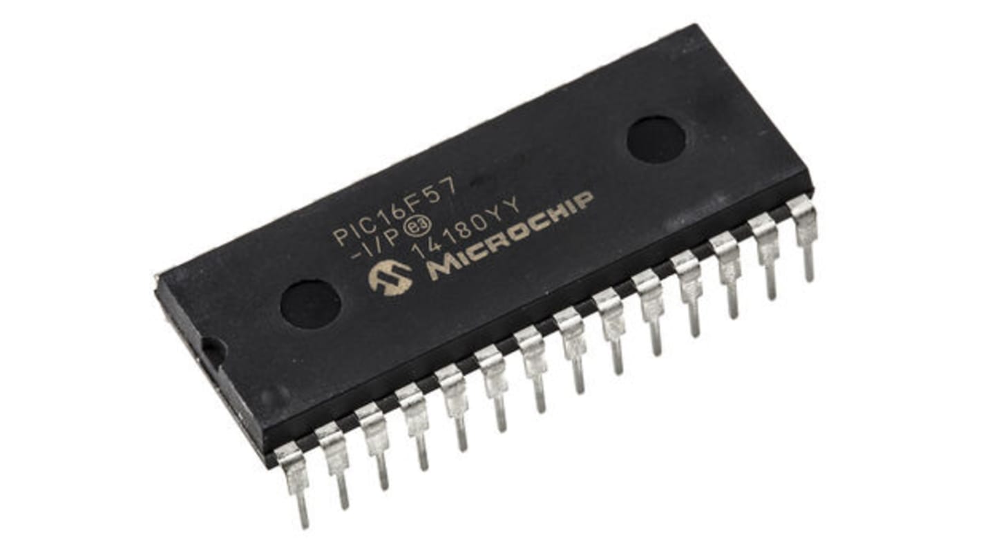 Microchip, 8bit PIC, PIC16F Microcontroller, 20MHz, 2048 x 12 words Flash, 28-Pin PDIP