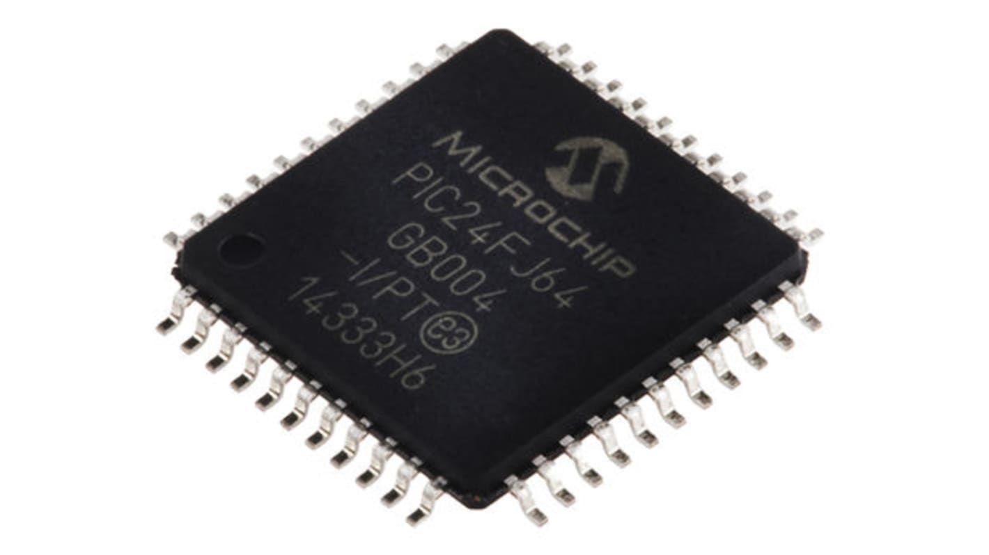 Microchip, 16bit PIC, PIC24FJ Microcontroller, 32MHz, 64 kB Flash, 44-Pin TQFP