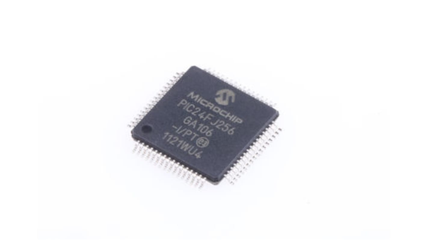 Mikrokontroler Microchip PIC24FJ TQFP 64-pinowy Montaż powierzchniowy PIC 256 kB 16bit CAN: 32MHz RAM:16 kB Ethernet: