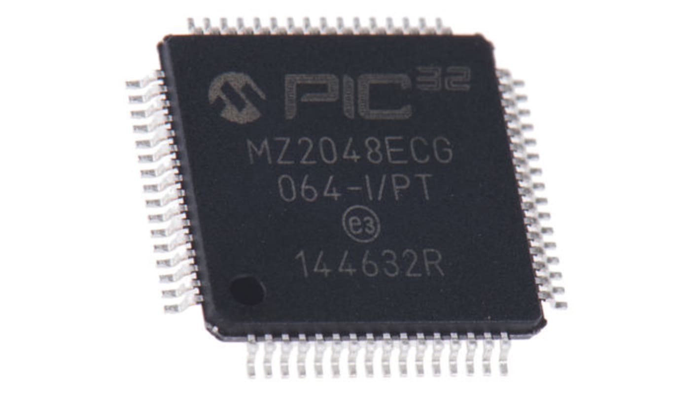 Microchip PIC32MZ2048ECG064-I/PT, 32bit PIC Microcontroller, PIC32MZ, 200MHz, 2.048 MB Flash, 64-Pin TQFP