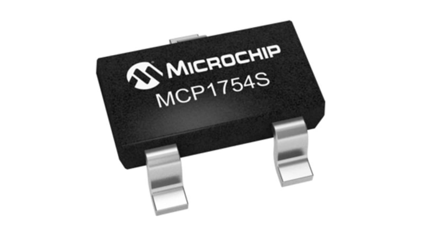 Microchip LDO稳压芯片, 3.3 V输出, 150mA最大输出, 单路输出, SOT-23A, 贴片, 3针