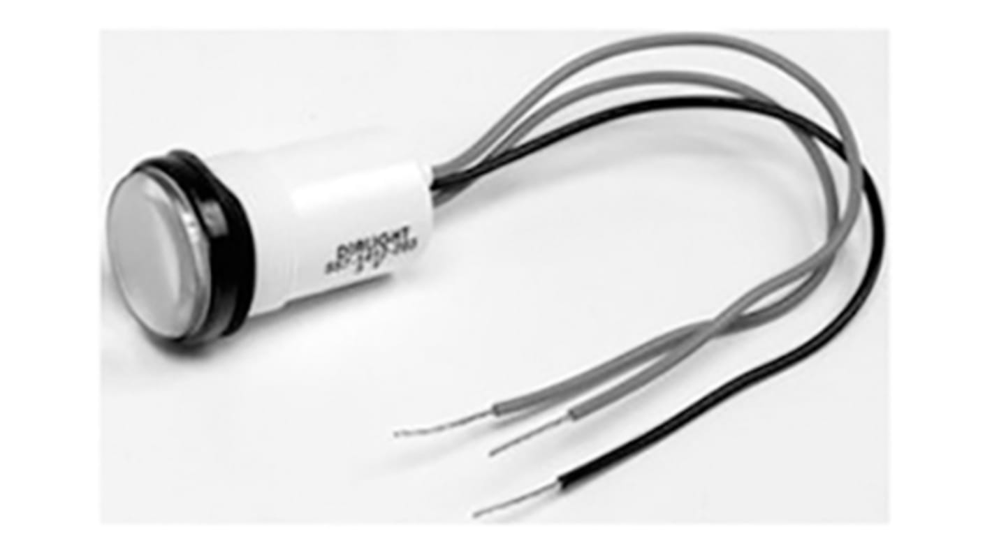 Dialight Red Indicator, 4.3V, 17.8mm Mounting Hole Size, Lead Wires Termination