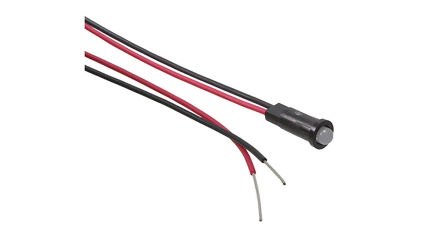 Dialight Green, Red Indicator, 1.8V dc, 4mm Mounting Hole Size, Lead Wires Termination