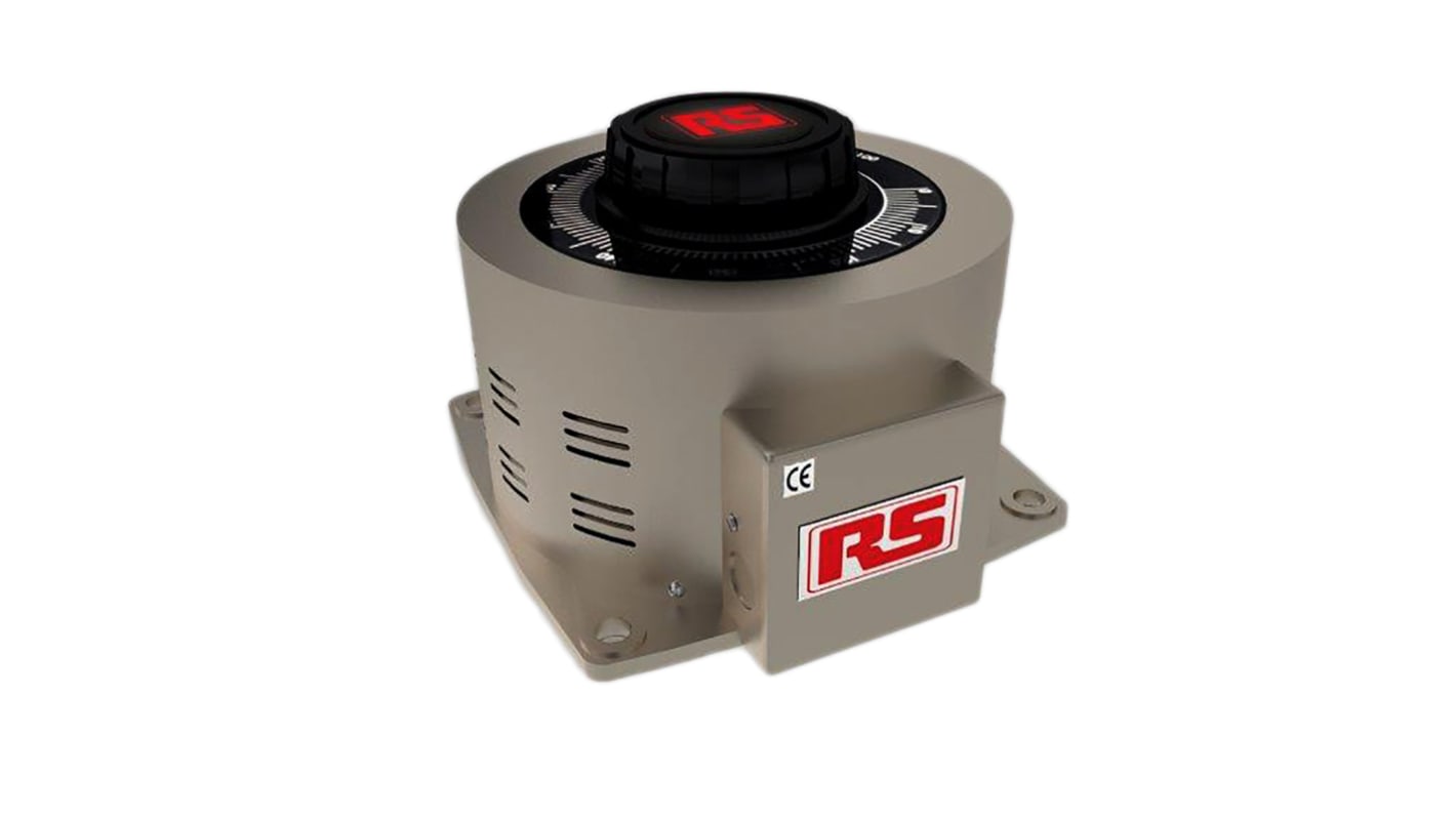 RS PRO 4.8kVA单相接触调压器, 初级240V, 20A, 1输出, 顺时针旋钮