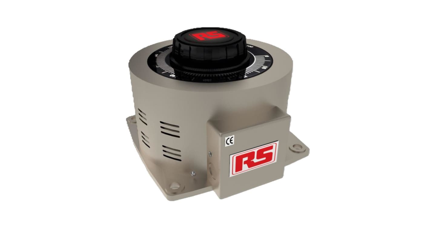 RS PRO 2.4kVA单相接触调压器, 初级240V, 10A, 1输出, 顺时针旋钮