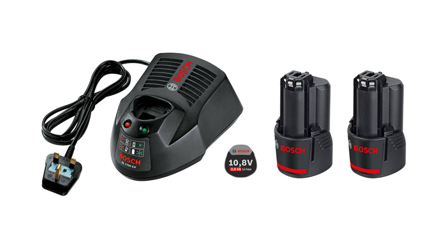 Bosch 12V电池与充电器, 锂电池, 电池容量2.5AH, 用于10.8 v 电动工具