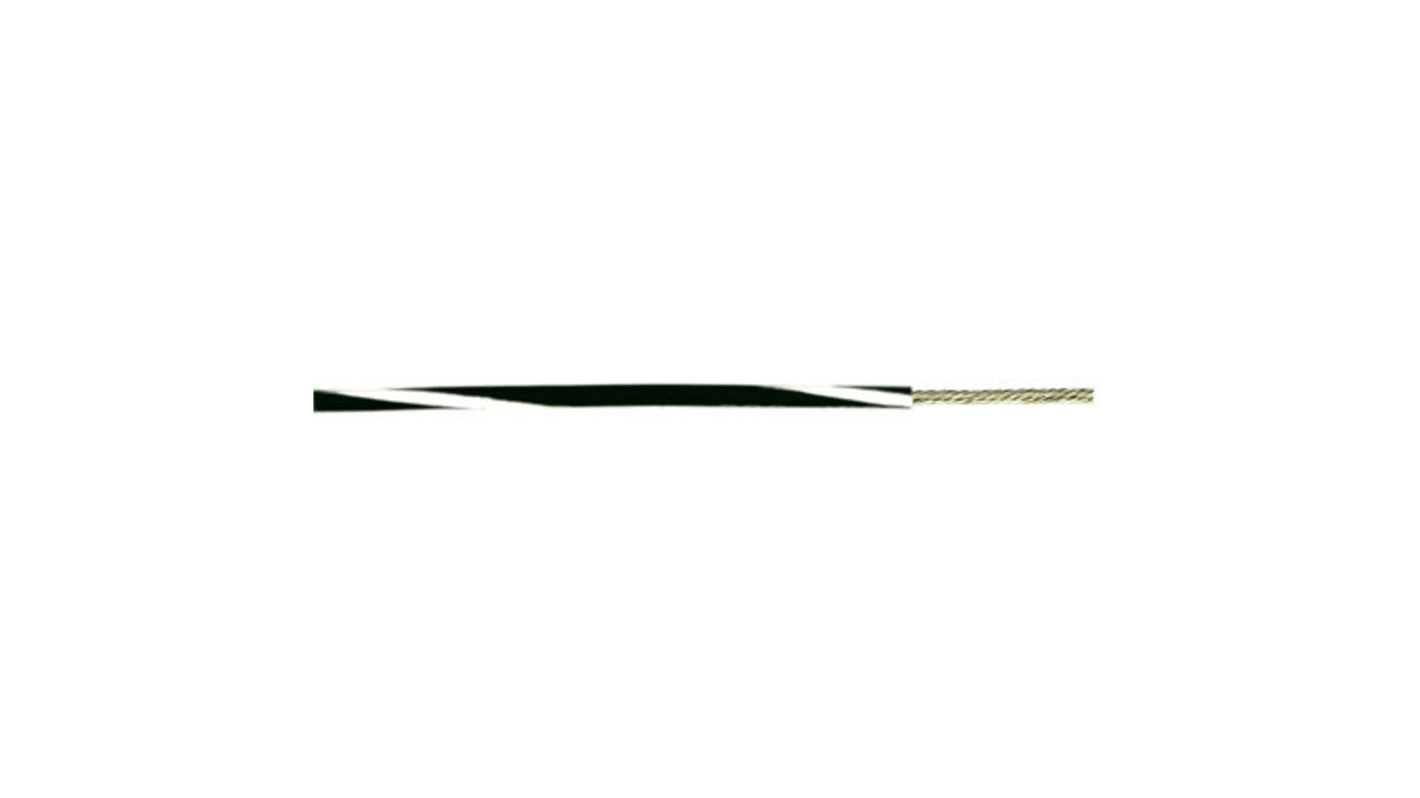 Alpha Wire Black/White 0.52 mm² Hook Up Wire, 20 AWG, 10/0.25 mm, 305m, PVC Insulation, 3053 WB001
