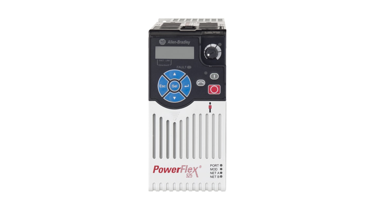 Variateur de fréquence Allen Bradley PowerFlex 525, 0,4 kW 230 V c.a. 1 phase, 2,5 A, 500Hz