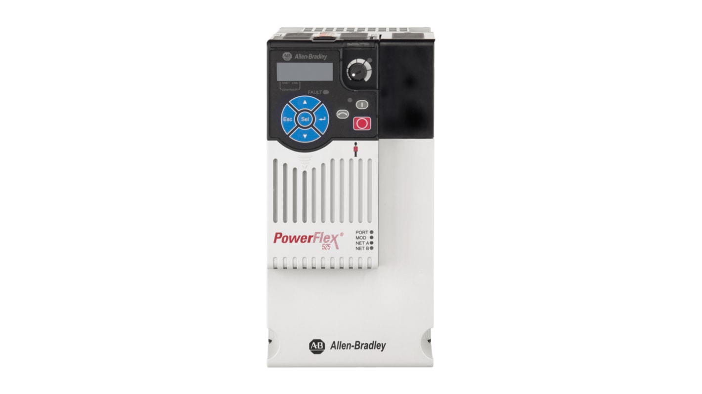 Allen Bradley PowerFlex 525 3-Phasen Frequenzumrichter 7,5 kW 400 V ac / 17 A 500Hz für Vernetztes Gerät
