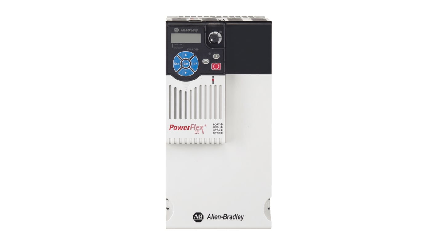 Allen Bradley Inverter Drive, 11 kW, 3 Phase, 400 V ac, 24 A, PowerFlex 525 Series