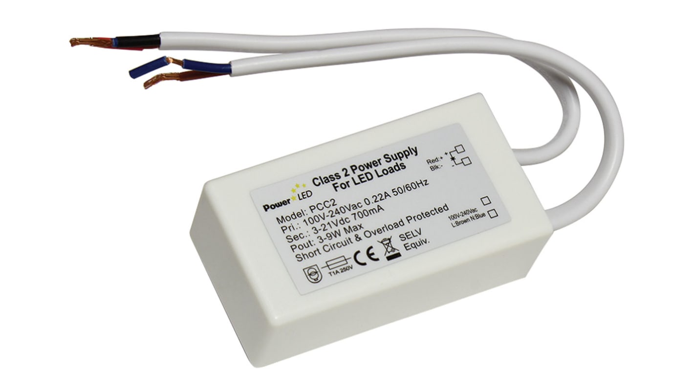 Módulo para Driver LED corriente constante PowerLED, IN: 100 → 240 V ac, OUT: 3 → 21V, 700mA, 9W, IP65