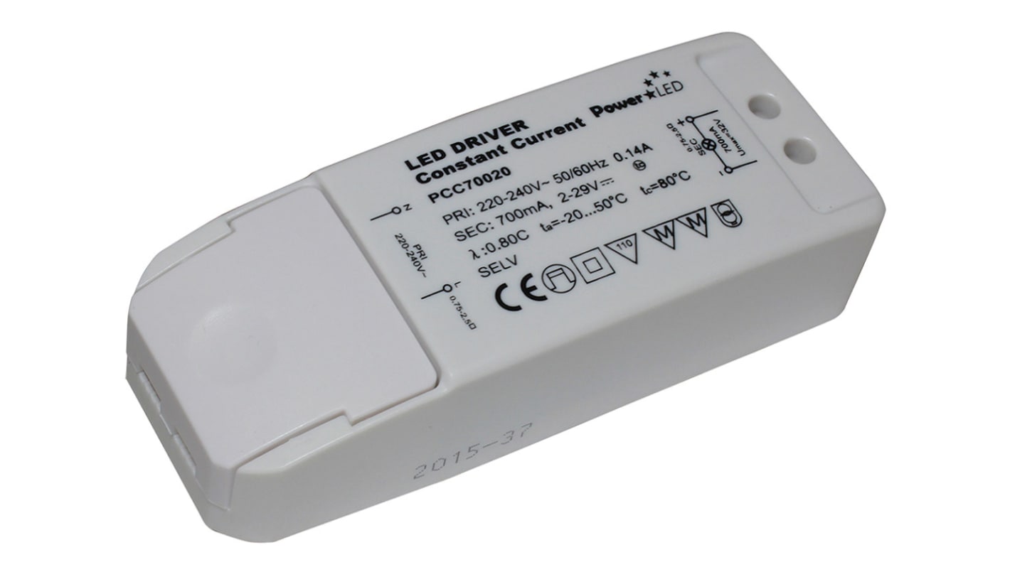 Módulo para Driver LED corriente constante PowerLED, IN: 220 → 240 V ac, OUT: 2 → 29V, 700mA, 17W