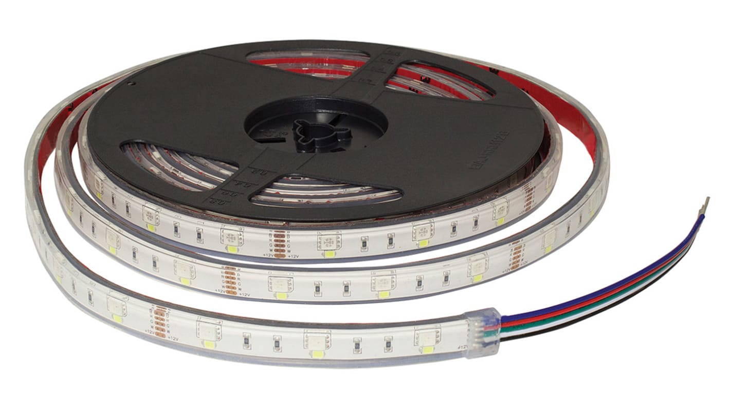 PowerLED 12V dc Blue, Green, Red, White LED Strip Light, 5m Length