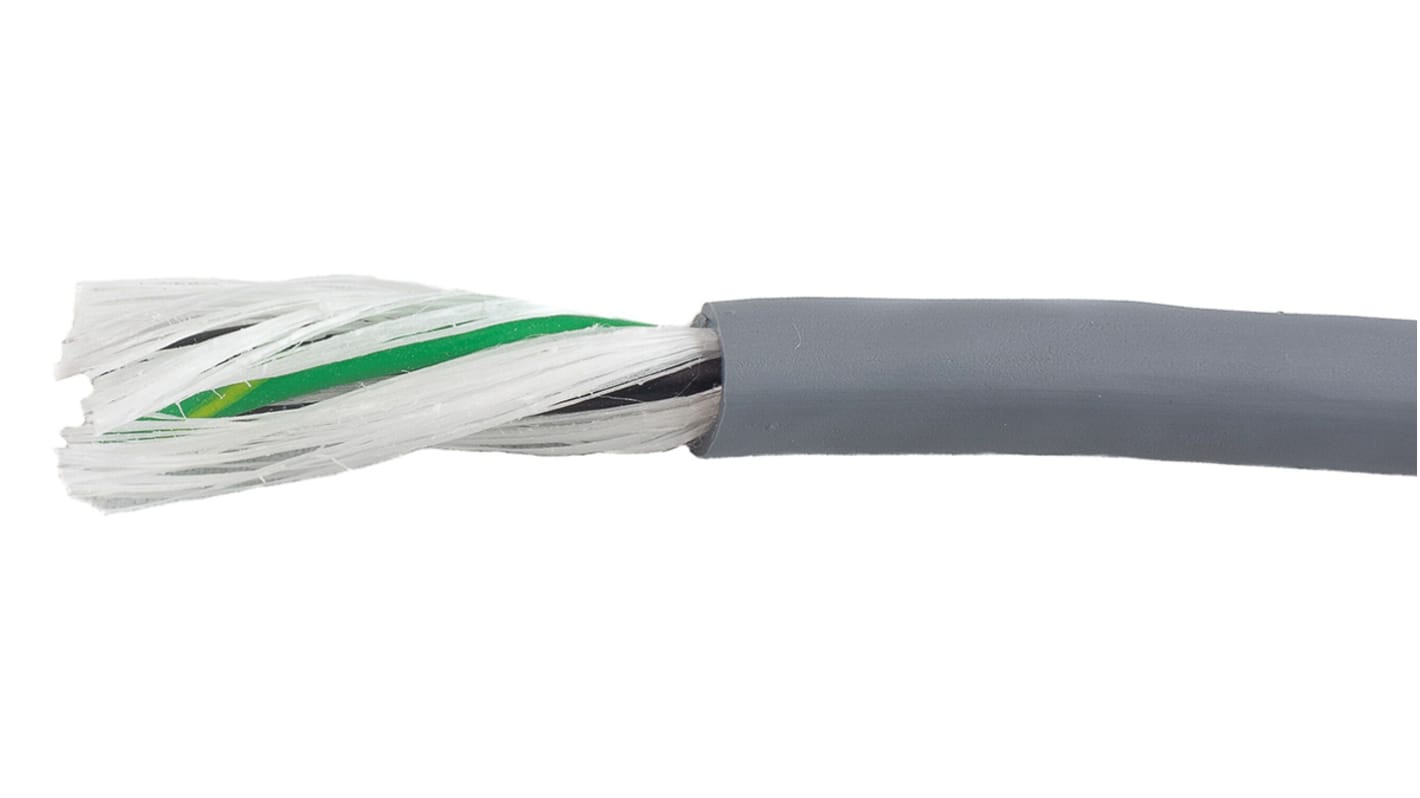 Alpha Wire Ecogen Ecoflex PUR Control Cable, 3 Cores, 0.5 mm², ECO, Unscreened, 30m, Grey PUR Sheath, 20 AWG