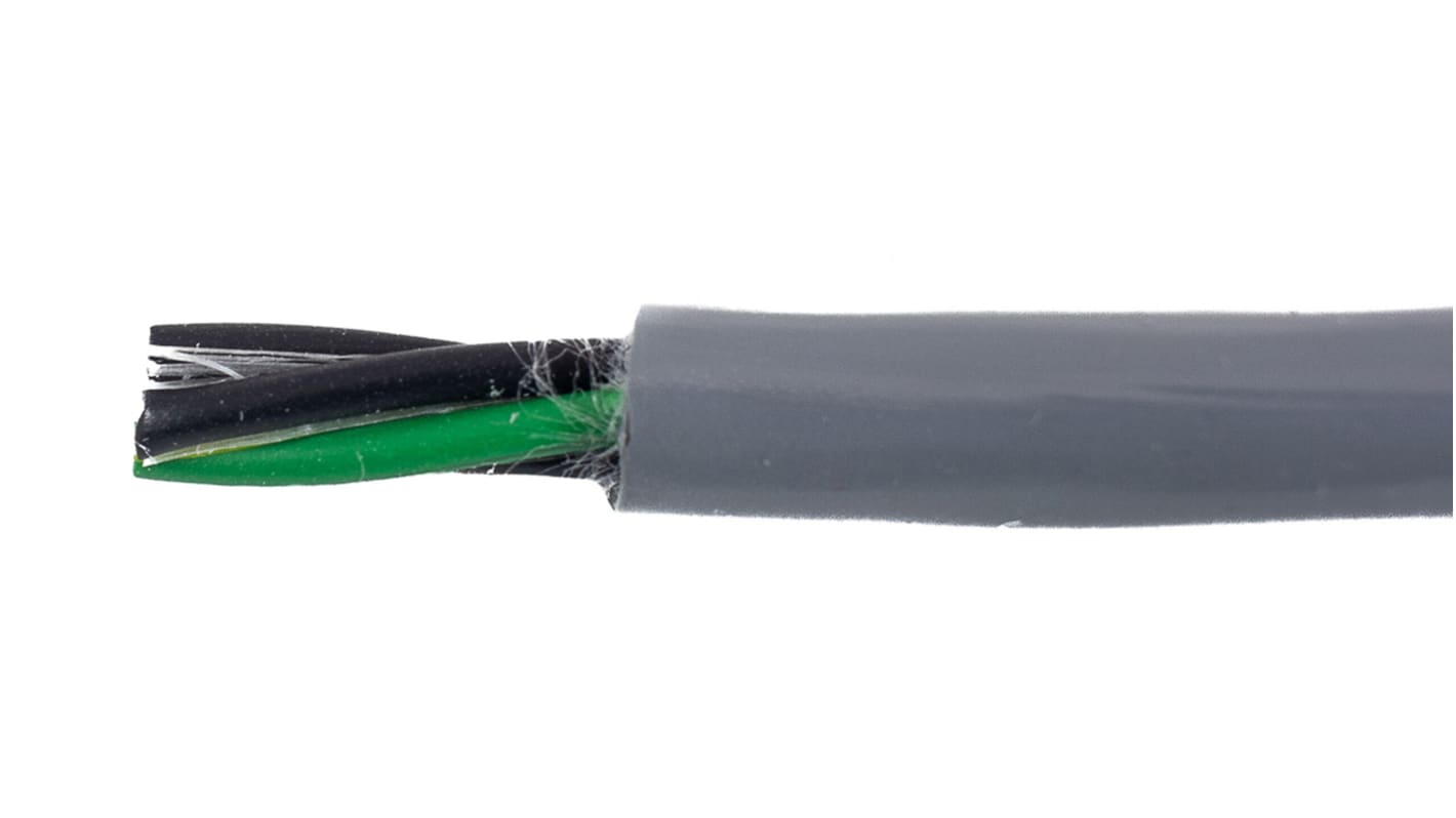 Alpha Wire Ecogen Ecoflex PUR Control Cable, 4 Cores, 0.33 mm², ECO, Unscreened, 30m, Grey PUR Sheath, 22 AWG