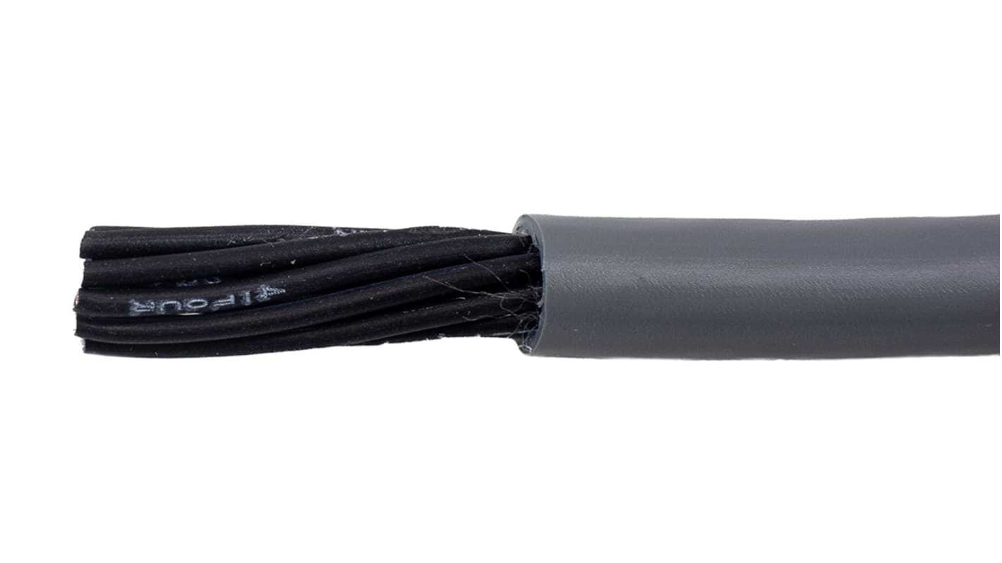 Alpha Wire Ecogen Ecoflex PUR Control Cable, 12 Cores, 0.5 mm², ECO, Unscreened, 30m, Grey PUR Sheath, 20 AWG