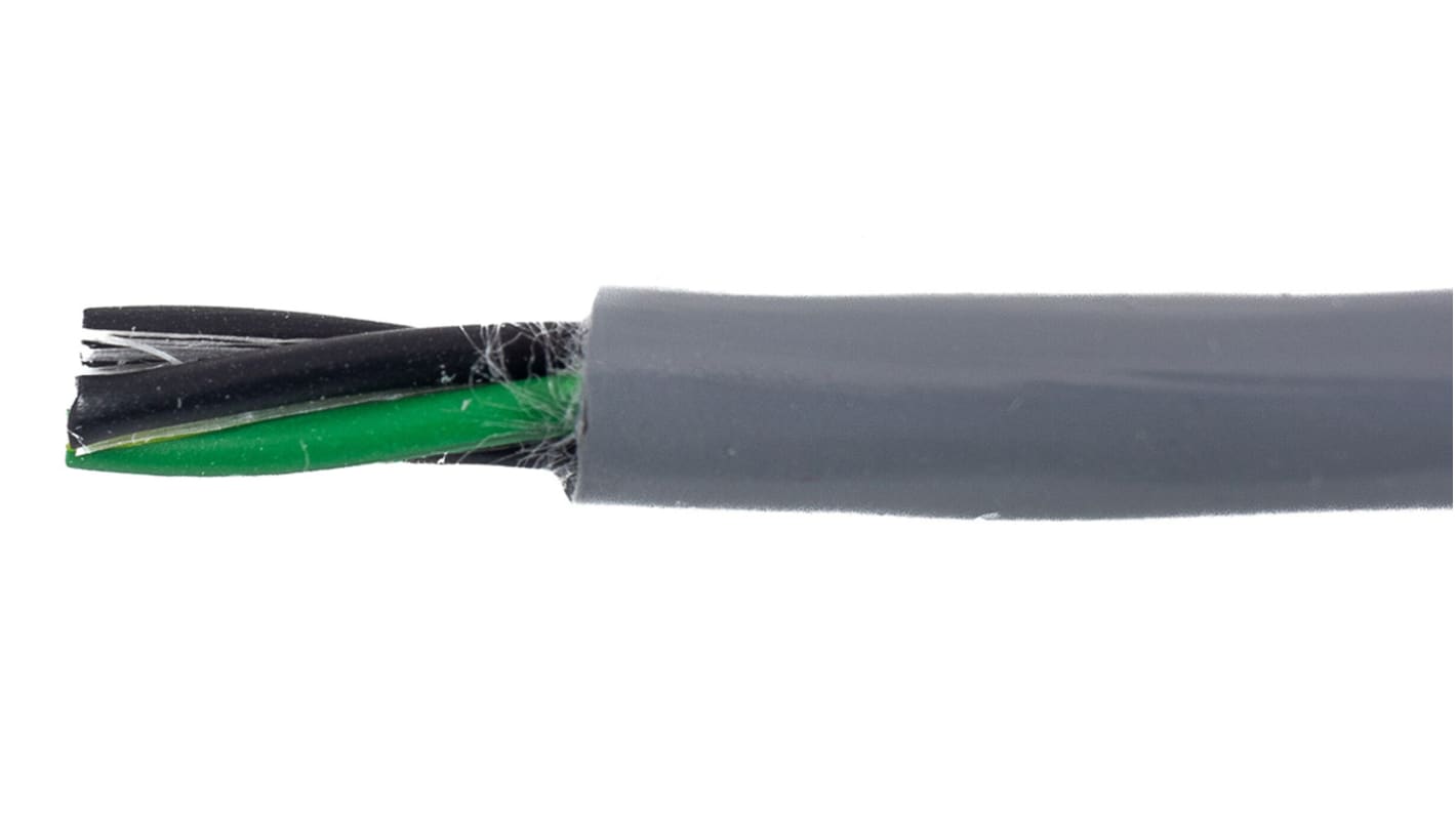 Alpha Wire Ecogen Ecoflex PUR Control Cable, 4 Cores, 2 mm², ECO, Unscreened, 30m, Grey PUR Sheath, 14 AWG