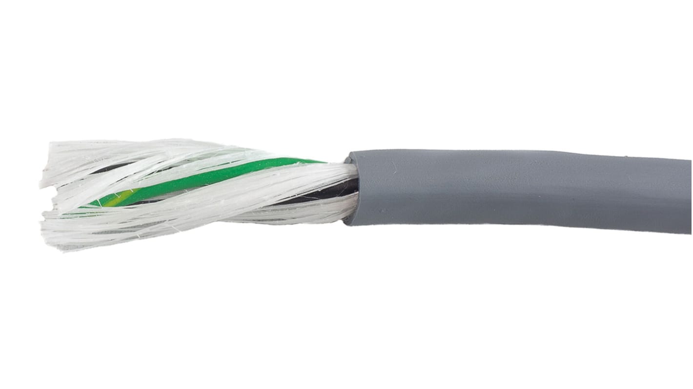 Alpha Wire EcoFlex PUR Steuerleitung, 3-adrig x 3,33 mm² Grau, 30m, 12 AWG ungeschirmt