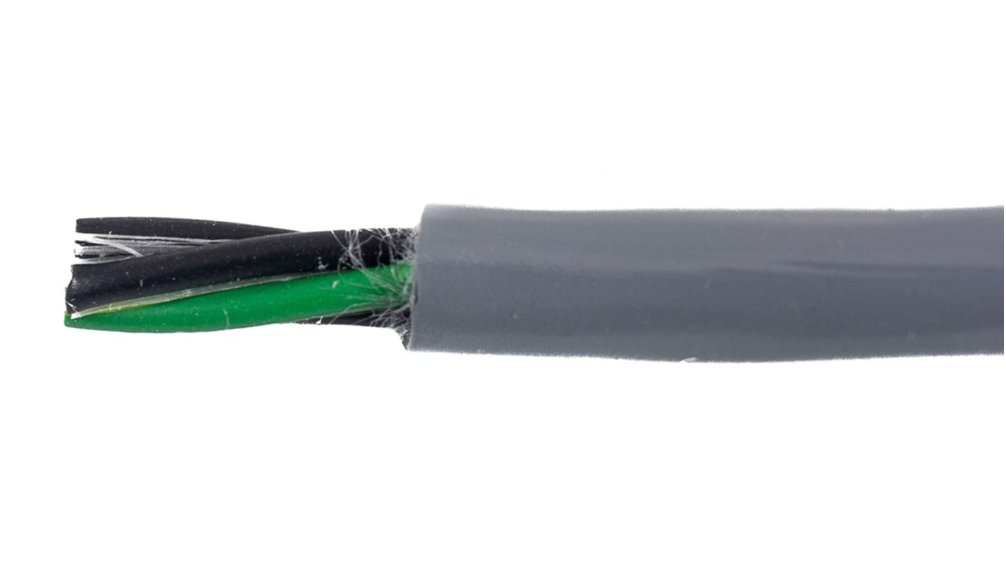 Alpha Wire Ecogen Ecoflex PUR ECO Steuerkabel, 4-adrig x 3,33 mm² Grau, 30m, 12 AWG, Ungeschirmt