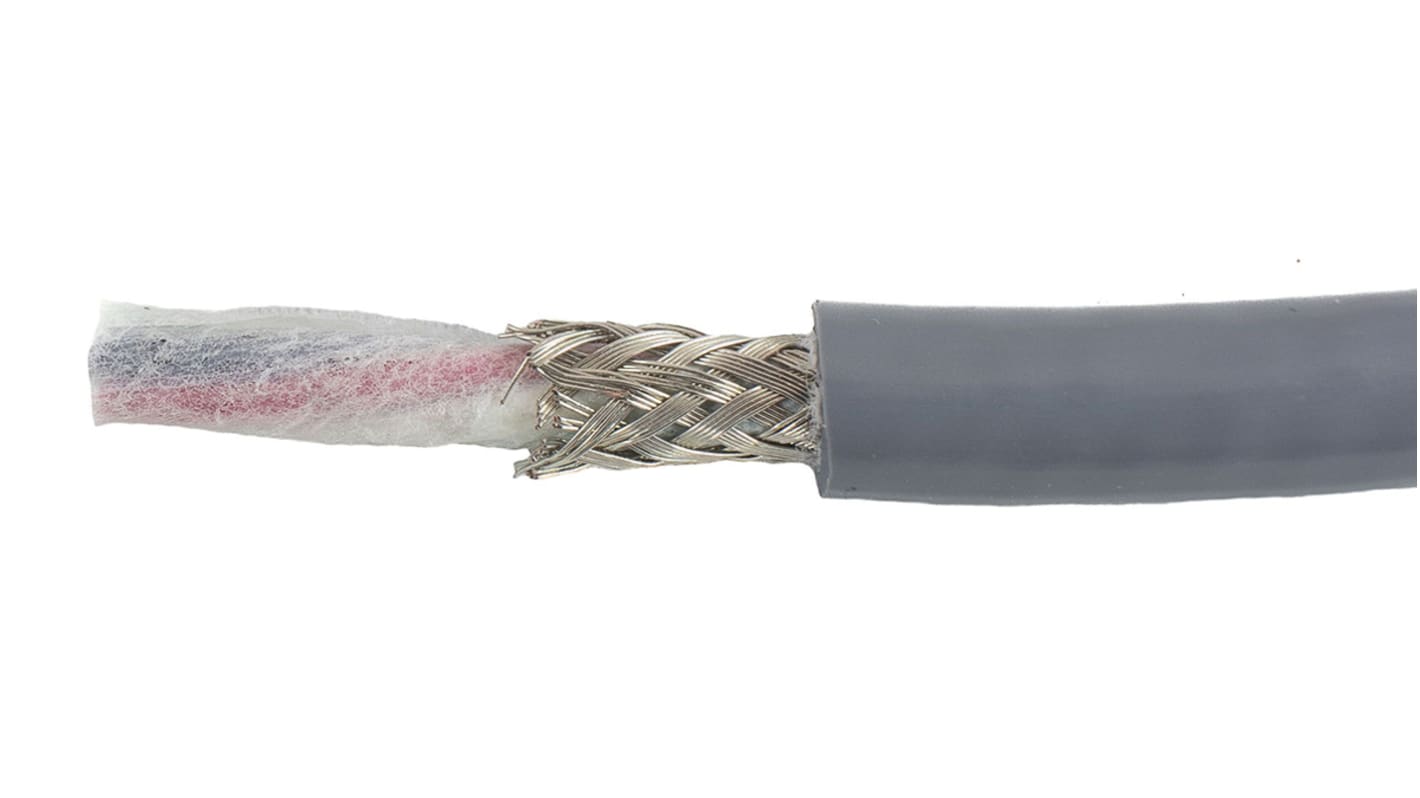Alpha Wire Ecogen Ecoflex PUR Control Cable, 4 Cores, 0.78 mm², ECO, Screened, 30m, Grey PUR Sheath, 18 AWG