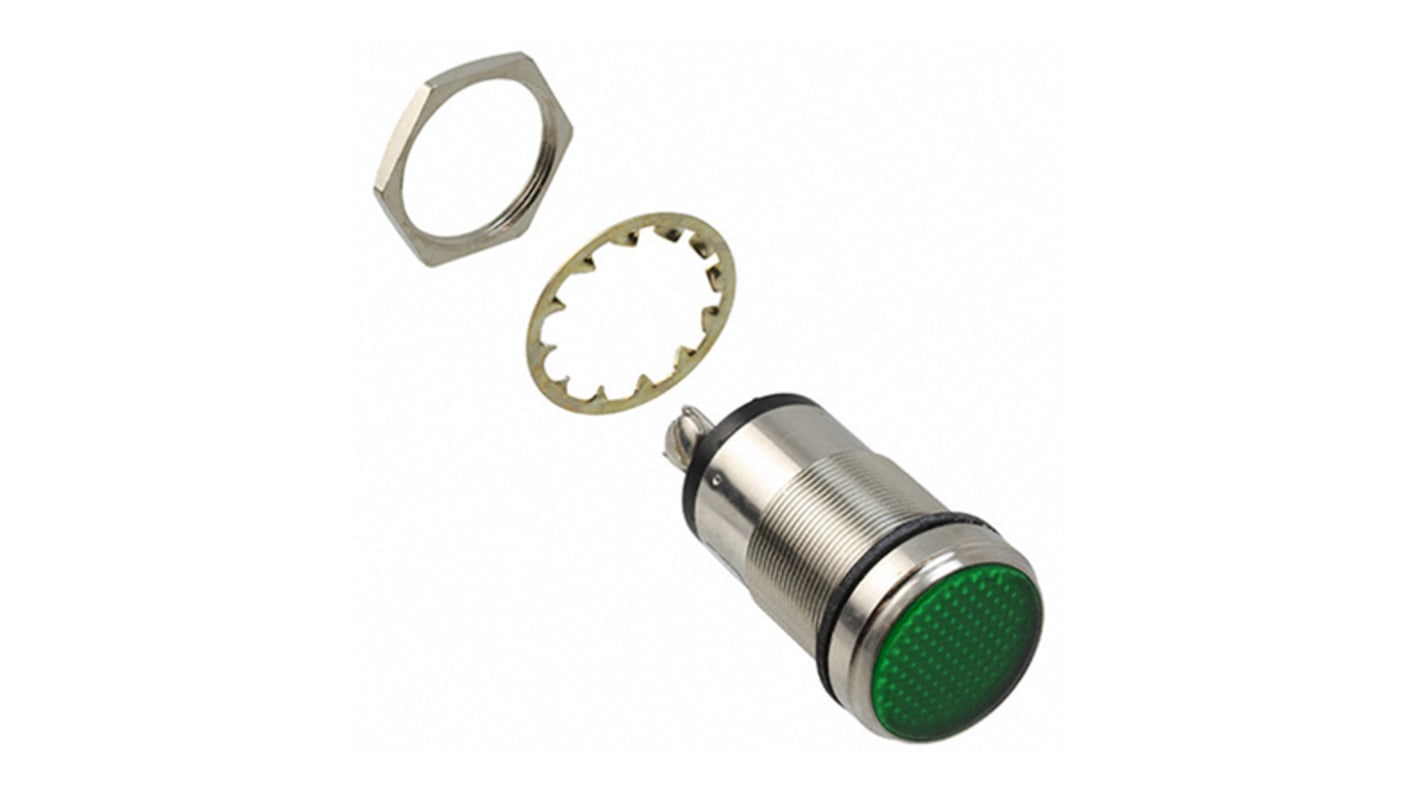 Dialight Green Indicator, 125V ac, 25.4mm Mounting Hole Size, IP66