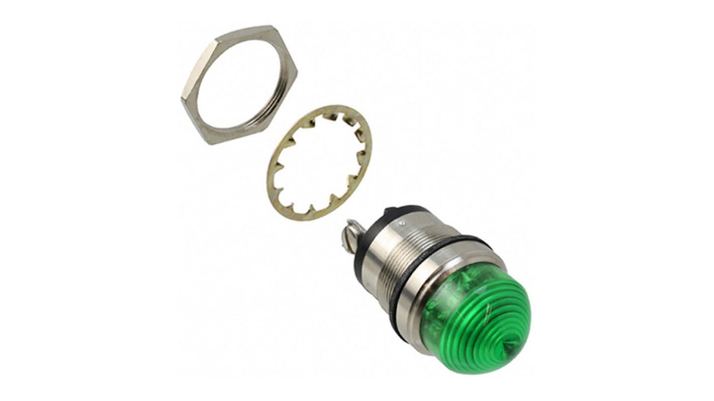Dialight Green Indicator, 125V ac, 25.4mm Mounting Hole Size, IP66
