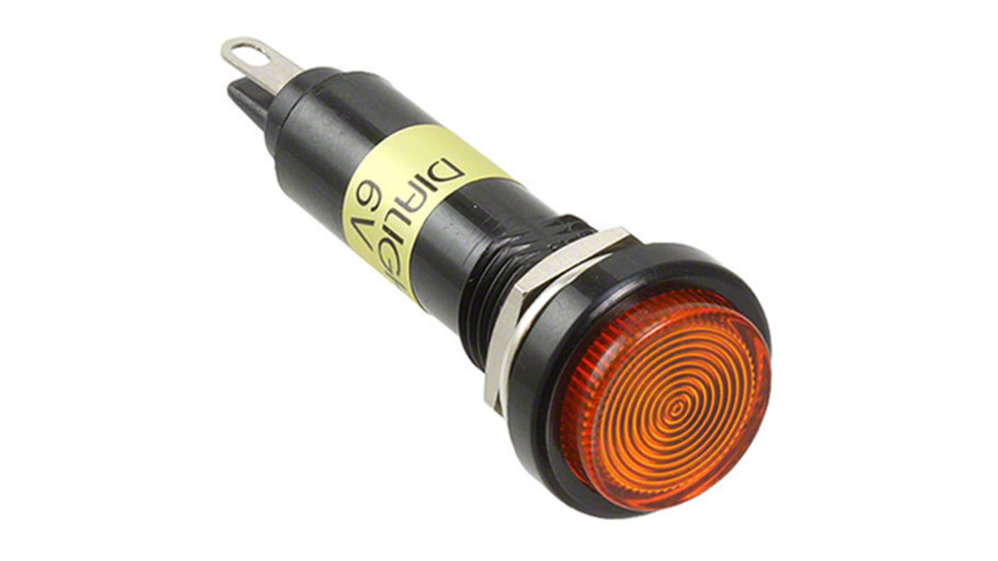 Dialight Yellow Panel LED, 6V dc, 10.3mm Mounting Hole Size