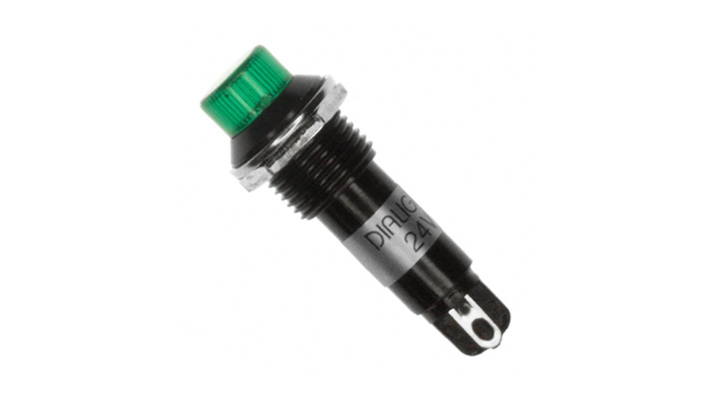 Dialight Green Panel LED, 24V dc, 12.5mm Mounting Hole Size