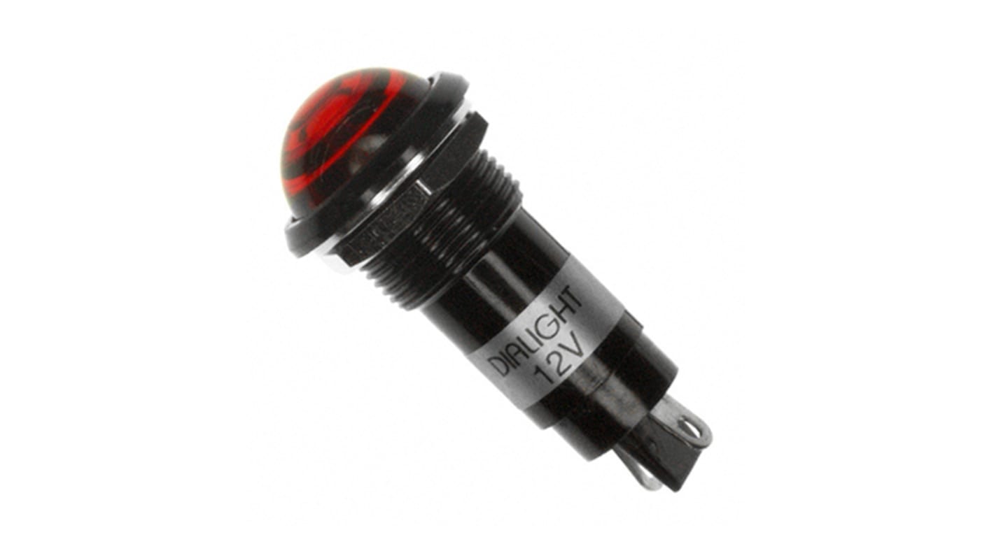 Dialight Red Panel LED, 12V dc, 16.3mm Mounting Hole Size