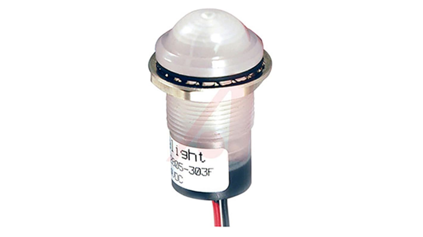 Dialight Red Indicator, 12V dc, 17.5mm Mounting Hole Size, Lead Wires Termination
