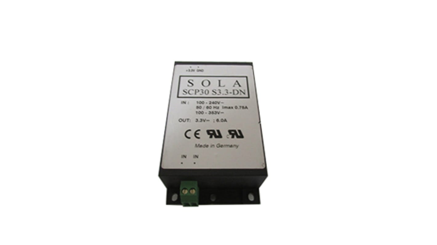 SolaHD SCP Switched Mode DIN Rail Power Supply, 85 → 264 V ac / 100 → 375V dc ac, dc Input, 3.3V dc dc